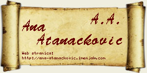 Ana Atanacković vizit kartica